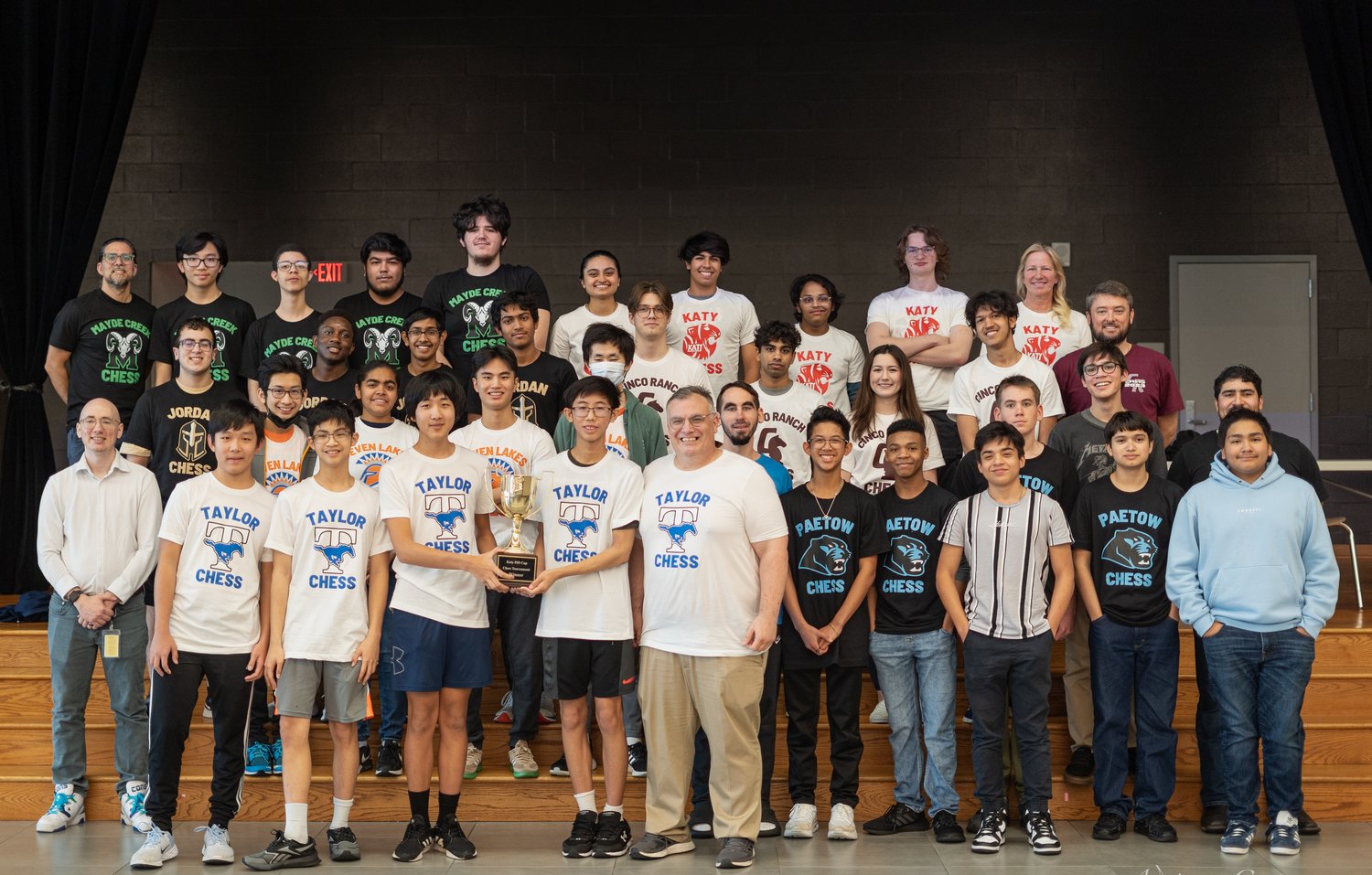 Chess teams from Cinco Ranch, Jordan, Katy, Mayde Creek, Paetow, Seven Lakes and Taylor high schools participated in the first Katy ISD chess tournament, held Feb. 25 at Paetow High. (Adriana Campero)